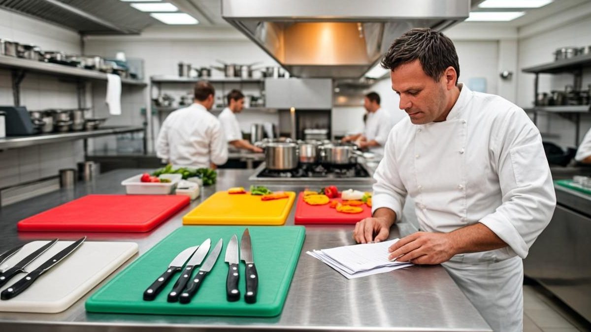 Colour-coded chopping boards — UAE food safety guide