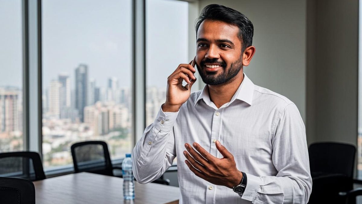 Businessman confirming accreditation details by phone while holding a certificate