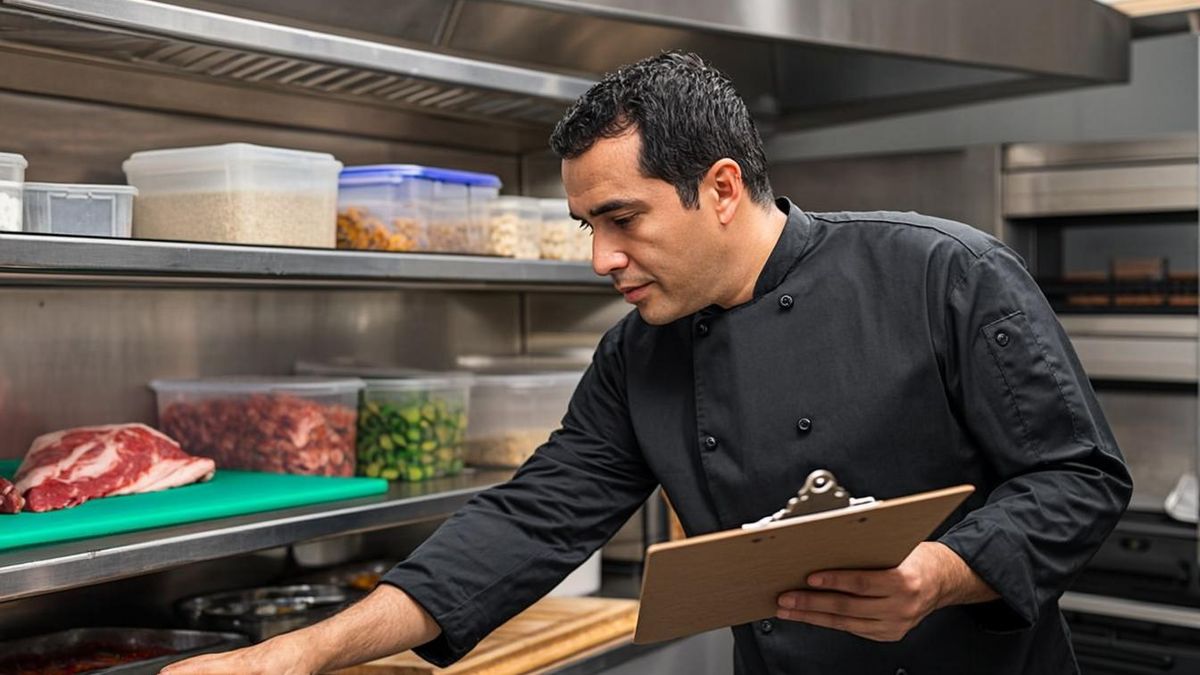 Food safety supervisor auditing colour-coded chopping boards during HACCP training in Dubai