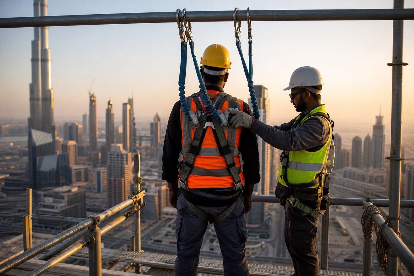 کارگر مهار در ارتفاع امارات